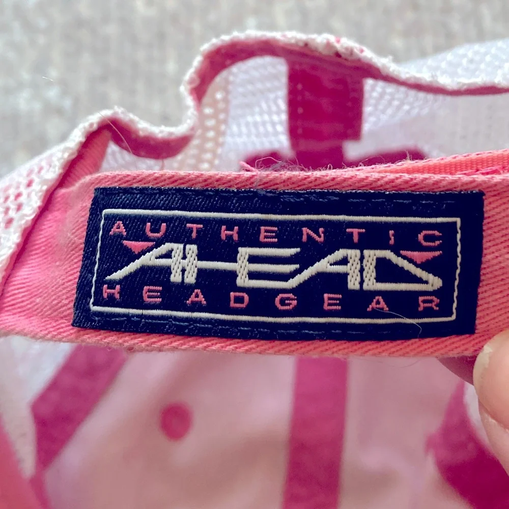 Ahead Lacrosse Dog Trucker Hat‎ Pink White Adjustable Girls OS